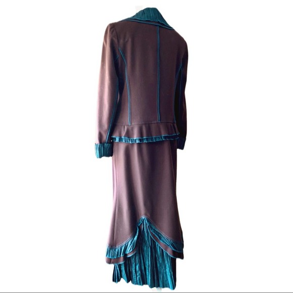 VEX 50's Peplum Blazer Layered Skirt Suit Set size 8 Victorian Steampunk - Picture 8 of 16